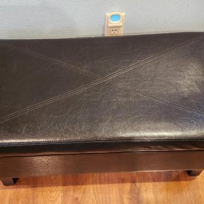 Lot #12 Black "Pleather" Bed Bench with storage