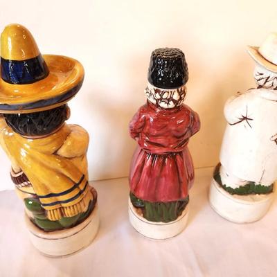 Lot #23 Lot of 3 Vintage Decanters with Stereotyical Figures