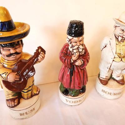 Lot #23 Lot of 3 Vintage Decanters with Stereotyical Figures