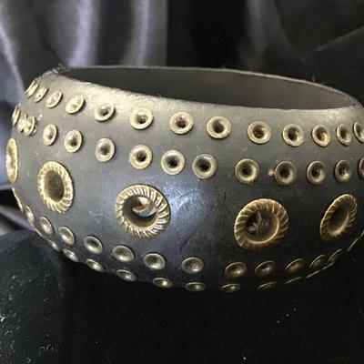 Leather type cuff With Rivets