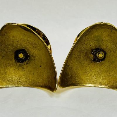 Vintage Mid-Century Modern Space Age Atomic Brass Candle Holders