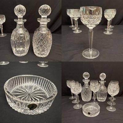 Waterford Crystal Decanters, Wine Glasses and Coaster (DR - RG)