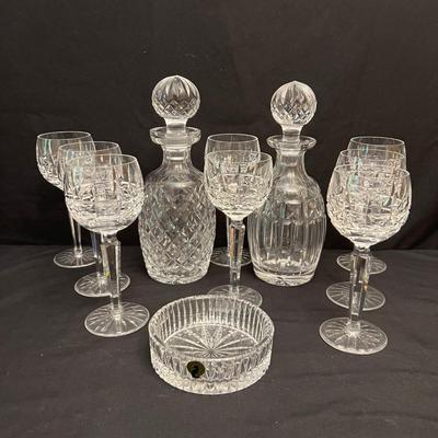 Waterford Crystal Decanters, Wine Glasses and Coaster (DR - RG)