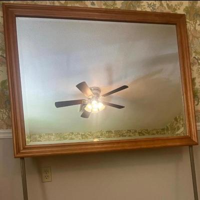 Wooden Framed Beveled Mirror (B2-MG)