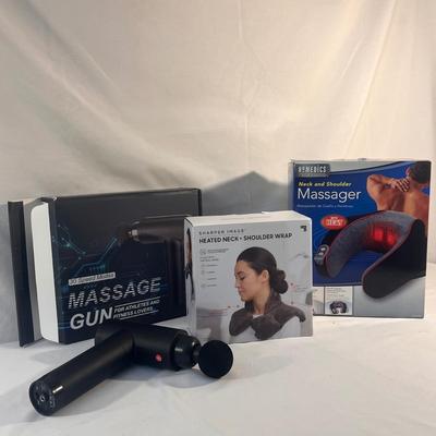 Massage Gun and Sharper Image Neck/Shoulder Massager (B1-DZ)