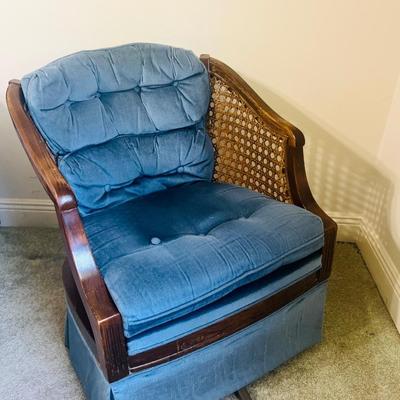 Vintage Barrel Cane Back Swivel/Rocking Chair