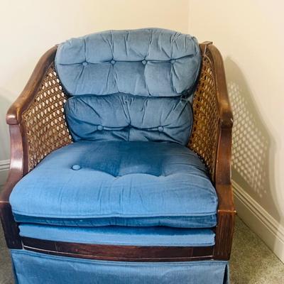 Vintage Barrel Cane Back Swivel/Rocking Chair