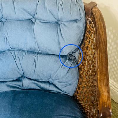 Vintage Barrel Cane Back Swivel/Rocking Chair