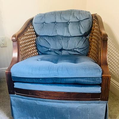 Vintage Barrel Cane Back Swivel/Rocking Chair