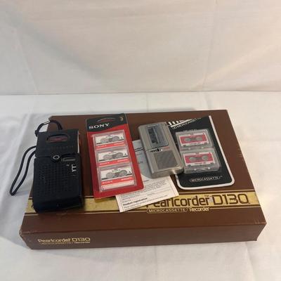 Pearlcorder D130 and Sony Mini Cassette Recorders (B1-DZ)