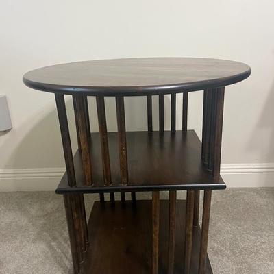 Vintage Revolving Bookcase Table