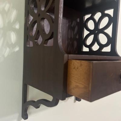 Chippendale-Style Hardwood Curio Shelf