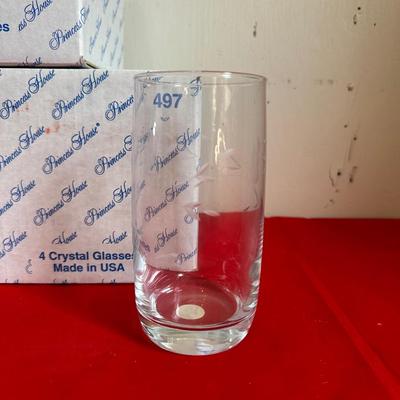PRINCESS HOUSE 12 ETCHED CRYSTAL GLASSES
