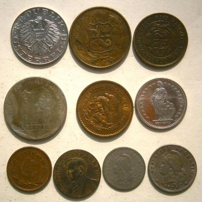 Lot of 10 Old Foreign Coins