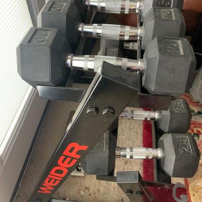 Weider Dumbbell Set With Rack 10lb to 30lb