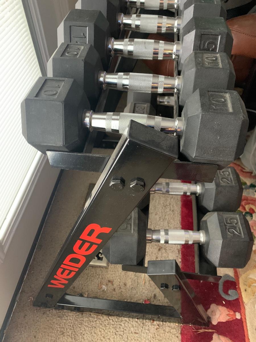 Weider Dumbbell Set With Rack 10lb to 30lb EstateSales