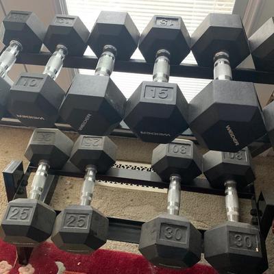 Weider Dumbbell Set With Rack 10lb to 30lb