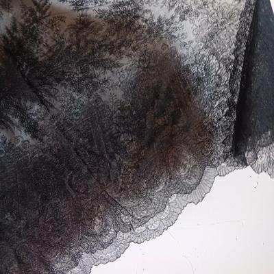 BLACK LACE SHAWL, MONDANI CLUTCH PURSE, HAND FAN, VELVET PILLOW & ANTIQUE COLLAR FRONT BEADED