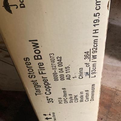 35” Copper Fire Pit New In Box