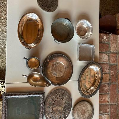 Lot of Vintage Silver Plated Kitchen and Decorative Items
