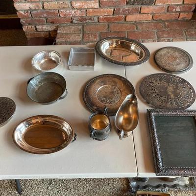 Lot of Vintage Silver Plated Kitchen and Decorative Items