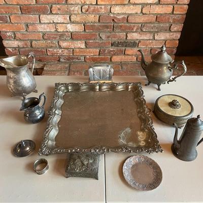 Lot of Vintage Silver Plated Kitchen and Decorative Items