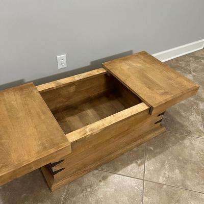 Solid Wood Sliding Top Storage Box / Coffee Table ~ Paintable or Stainable