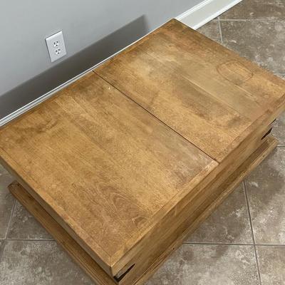 Solid Wood Sliding Top Storage Box / Coffee Table ~ Paintable or Stainable
