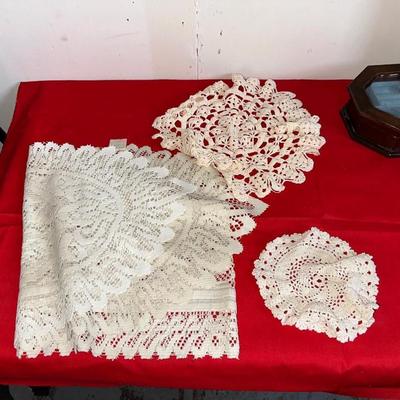 HANDMADE DOILIES, JEWELRY BOXES, BOLO TIES AND LIGHTER COVER