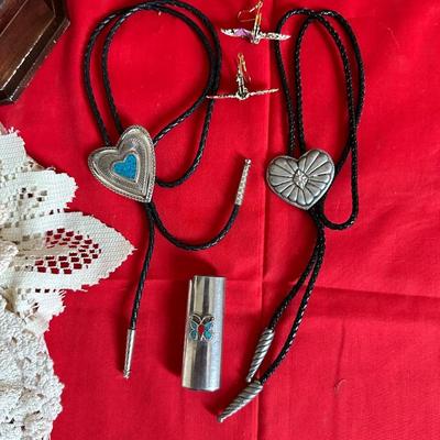 HANDMADE DOILIES, JEWELRY BOXES, BOLO TIES AND LIGHTER COVER