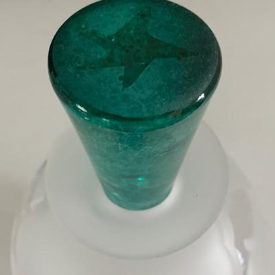 Etched Frosted Glass Seahorse Decanter