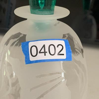 Etched Frosted Glass Seahorse Decanter