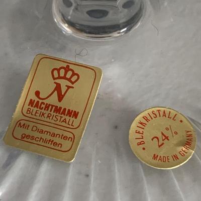 Set of Six Multi Color Nachtmann Cut To Clear Goblets