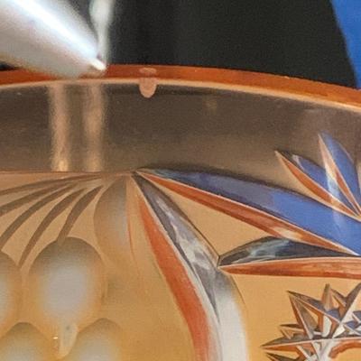 Set of Six Multi Color Nachtmann Cut To Clear Goblets