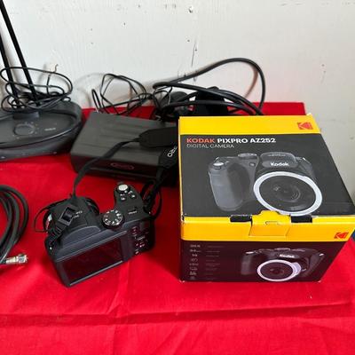 KODAK PIXPRO DIGITAL CAMERA, VHS AND DVD PLAYERS, TV ANTENNA AND MORE
