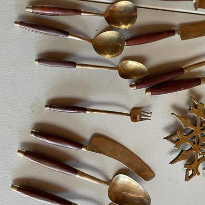 Lot Of Vintage Brassware Flatware