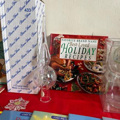 PRINCESS HOUSE TREE TOPPER, CHILDREN'S NEW BOOKS, HOLIDAY COOKBOOK AND GIFT WRAP STORAGE CONTAINER