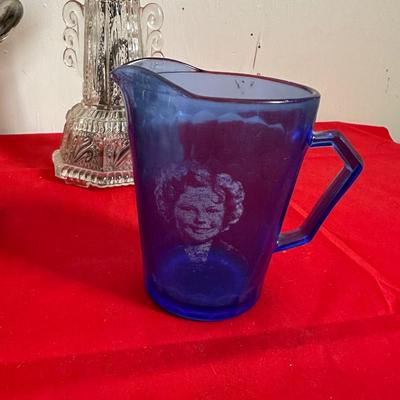 HAPPY BIRTHDAY ROTATING PLATE, ANTIQUE GLASS LAMP, SHIRLEY TEMPLE CUP AND MORE