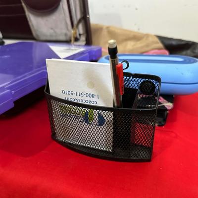 BRIEFCASE, BINOCULARS, CD HOLDER BOOK, PERSONAL FAN AND MORE