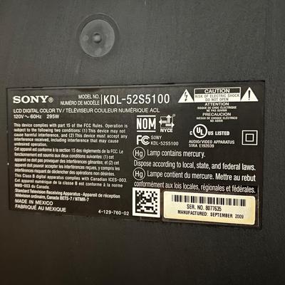SONY ~ Bravia ~ 52” TV