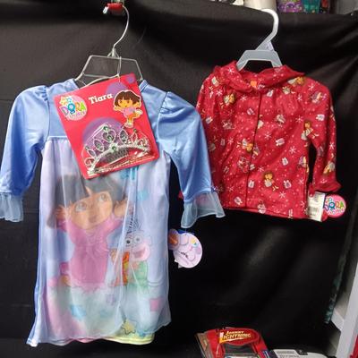 DORA THE EXPLORER NEW COSTUME WITH TIARA AND PJ TOP PLUS SESAME STREET 2 PC PAJAMAS