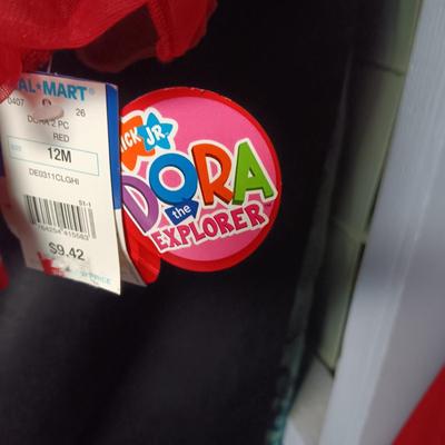DORA THE EXPLORER NEW COSTUME WITH TIARA AND PJ TOP PLUS SESAME STREET 2 PC PAJAMAS