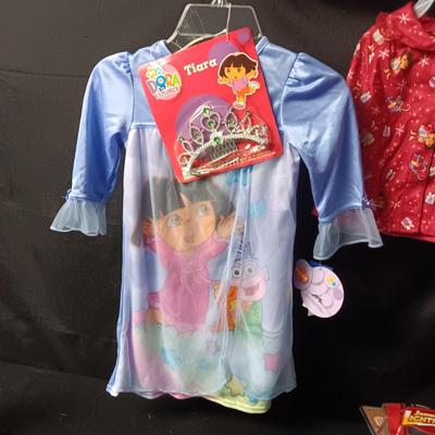 DORA THE EXPLORER NEW COSTUME WITH TIARA AND PJ TOP PLUS SESAME STREET 2 PC PAJAMAS