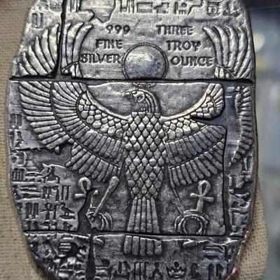 Egyptian 3oz 999 silver bar