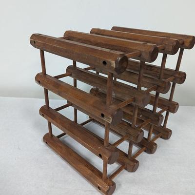 Vintage Wooden Wine Rack 12 Bottles