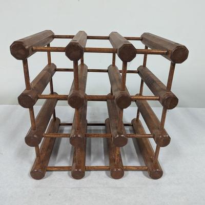 Vintage Wooden Wine Rack 12 Bottles