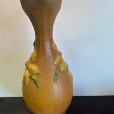 Vintage Roseville Brown Clematis Ewer Pitcher