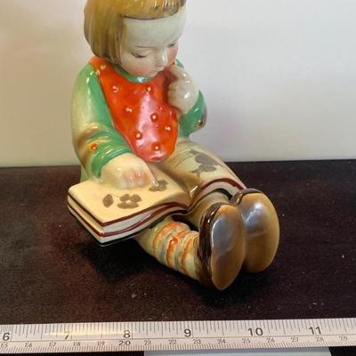 Vintage Gold Castle Girl with Book