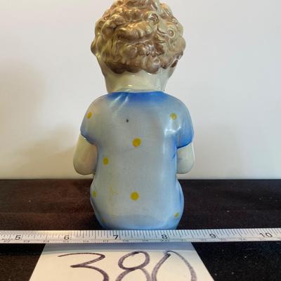 Vintage Ceramic Boy Playing With Duck