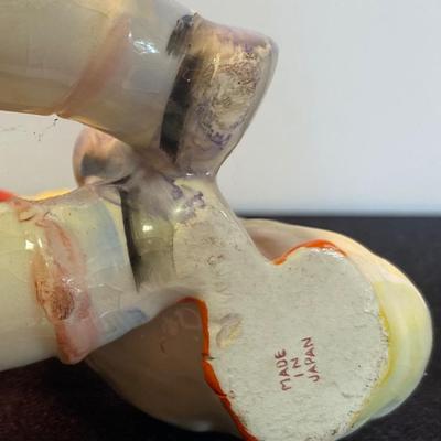 Vintage Ceramic Boy Playing With Duck